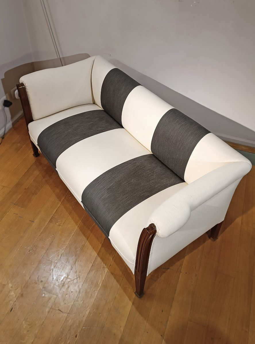 Early 19th Century Mahogany And Linen Sofa-photo-2
