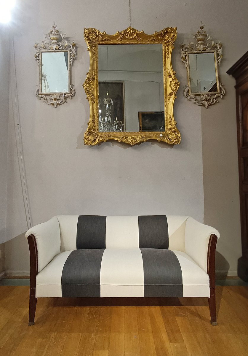 Early 19th Century Mahogany And Linen Sofa-photo-6