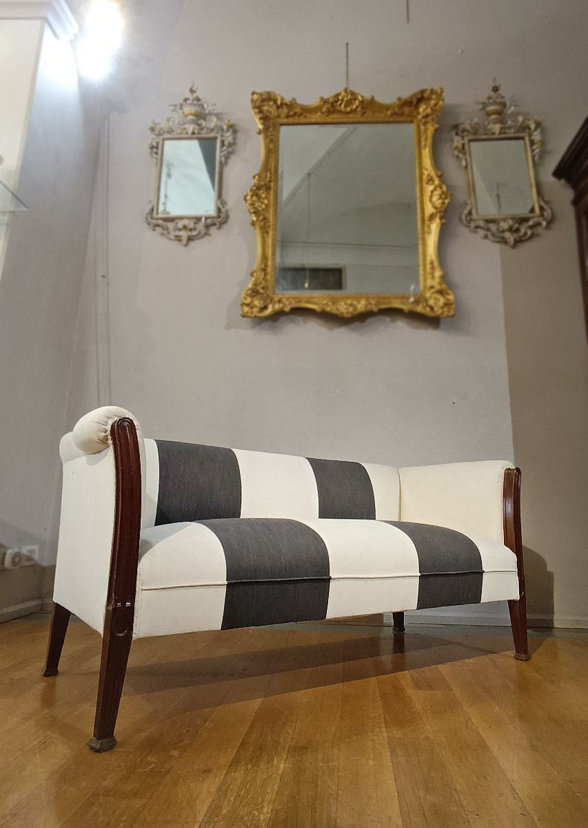 Early 19th Century Mahogany And Linen Sofa-photo-7