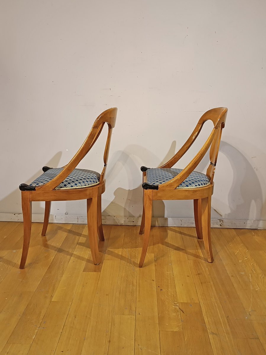 First Half Of The 19th Century Charles X Small Armchairs In Walnut -photo-3