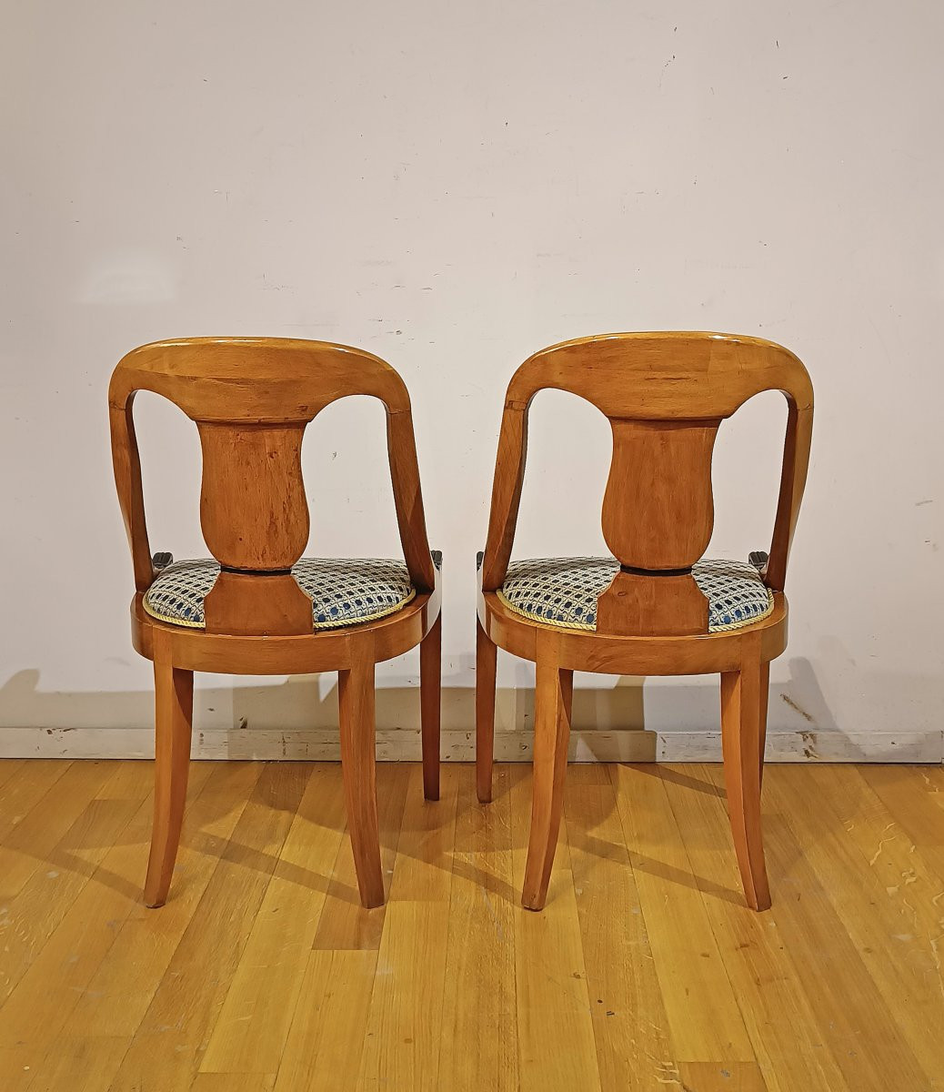 First Half Of The 19th Century Charles X Small Armchairs In Walnut -photo-4