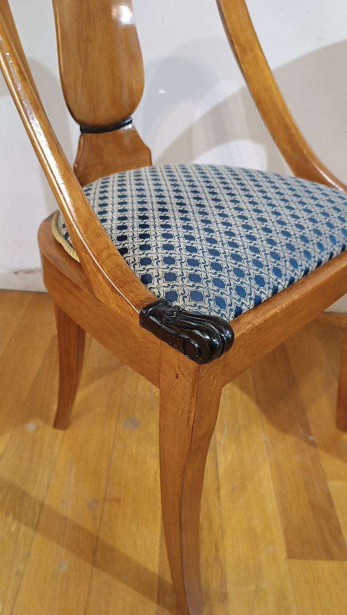 First Half Of The 19th Century Charles X Small Armchairs In Walnut -photo-4