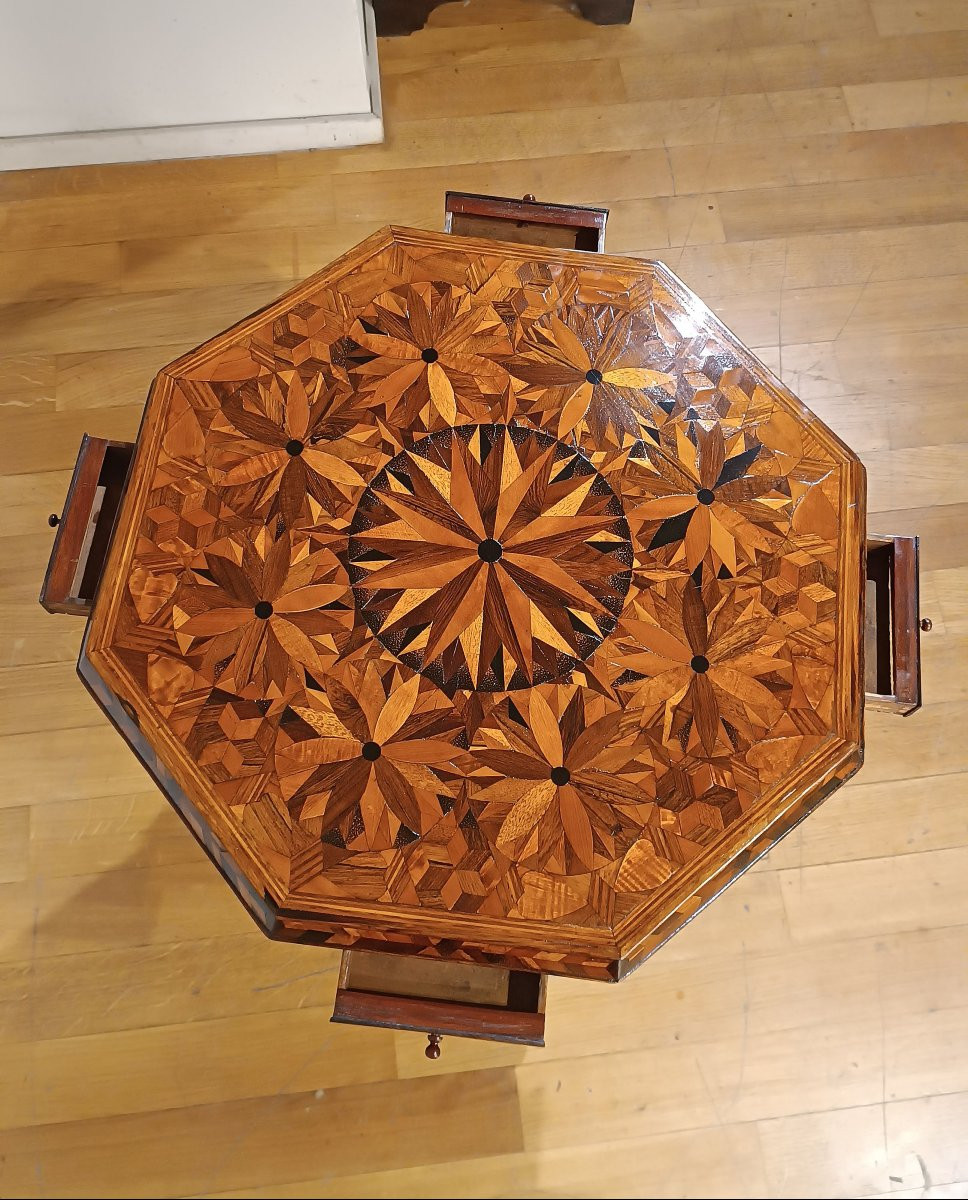 First 19th Century Charles X Coffee Table With Inlaid Top -photo-4