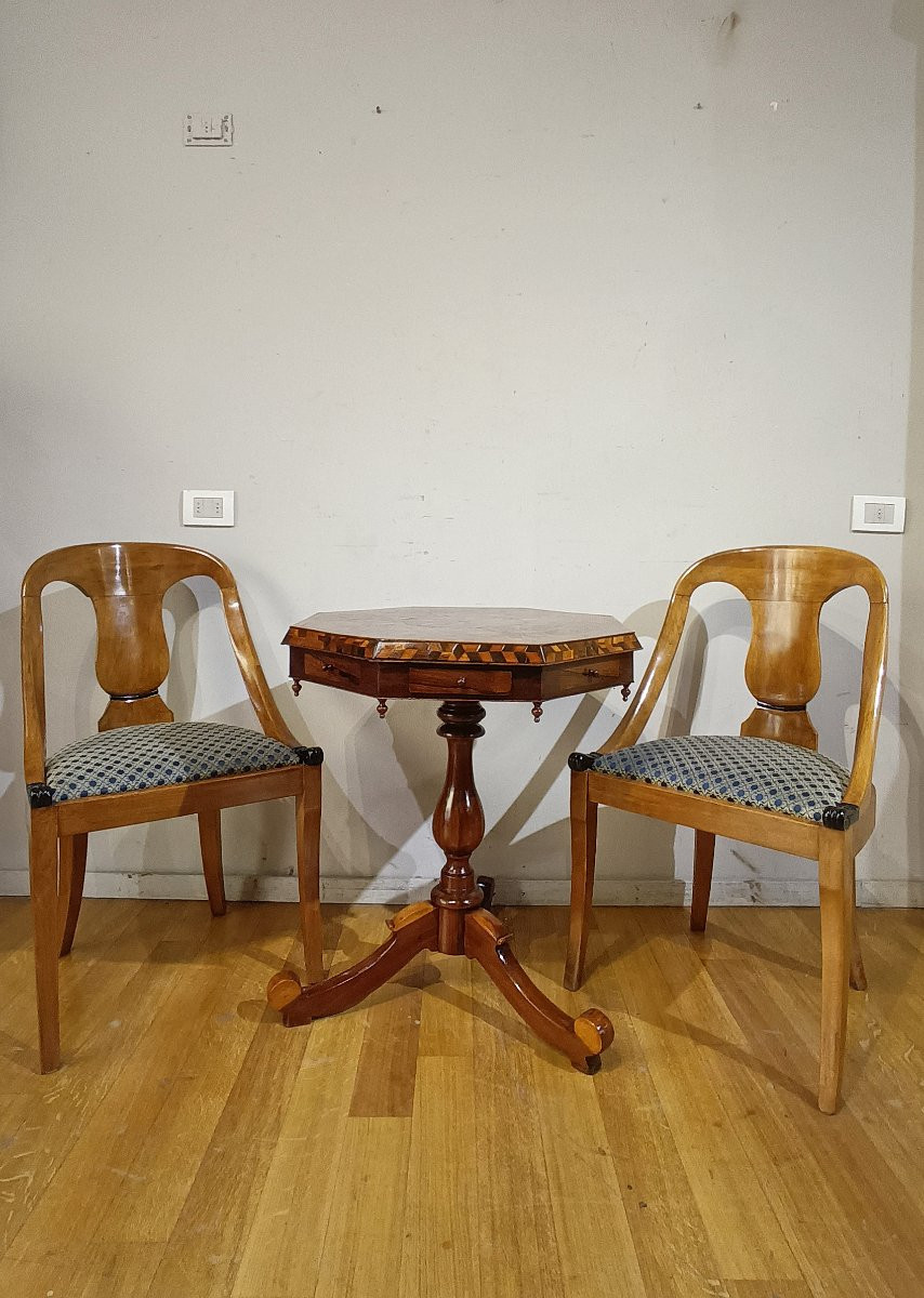 First 19th Century Charles X Coffee Table With Inlaid Top -photo-6
