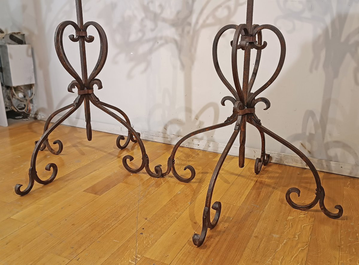 19th Century Pair Of Iron Torches-photo-1