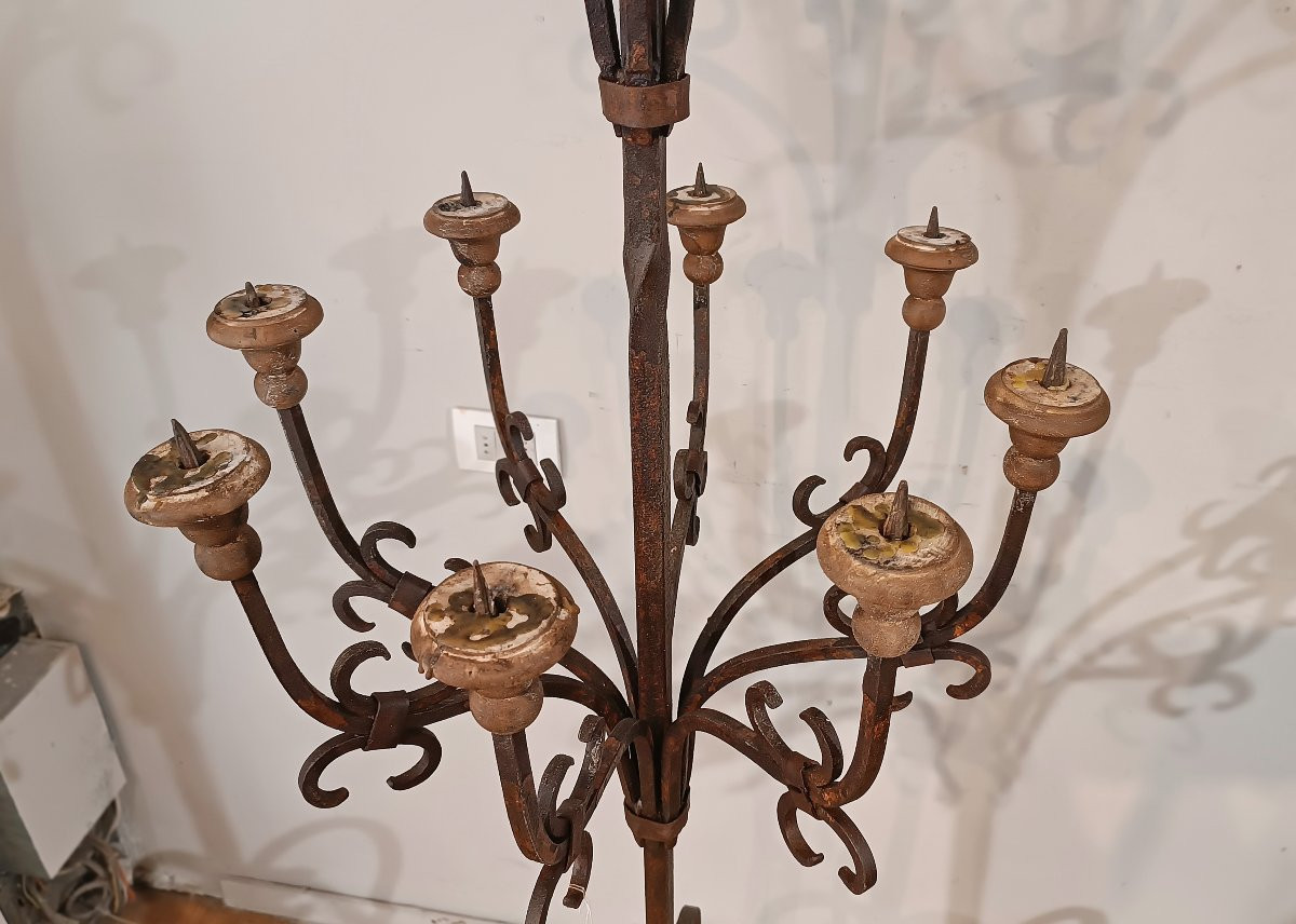 19th Century Pair Of Iron Torches-photo-2