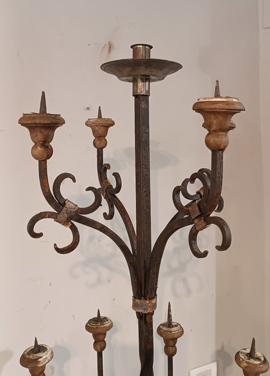 19th Century Pair Of Iron Torches-photo-4