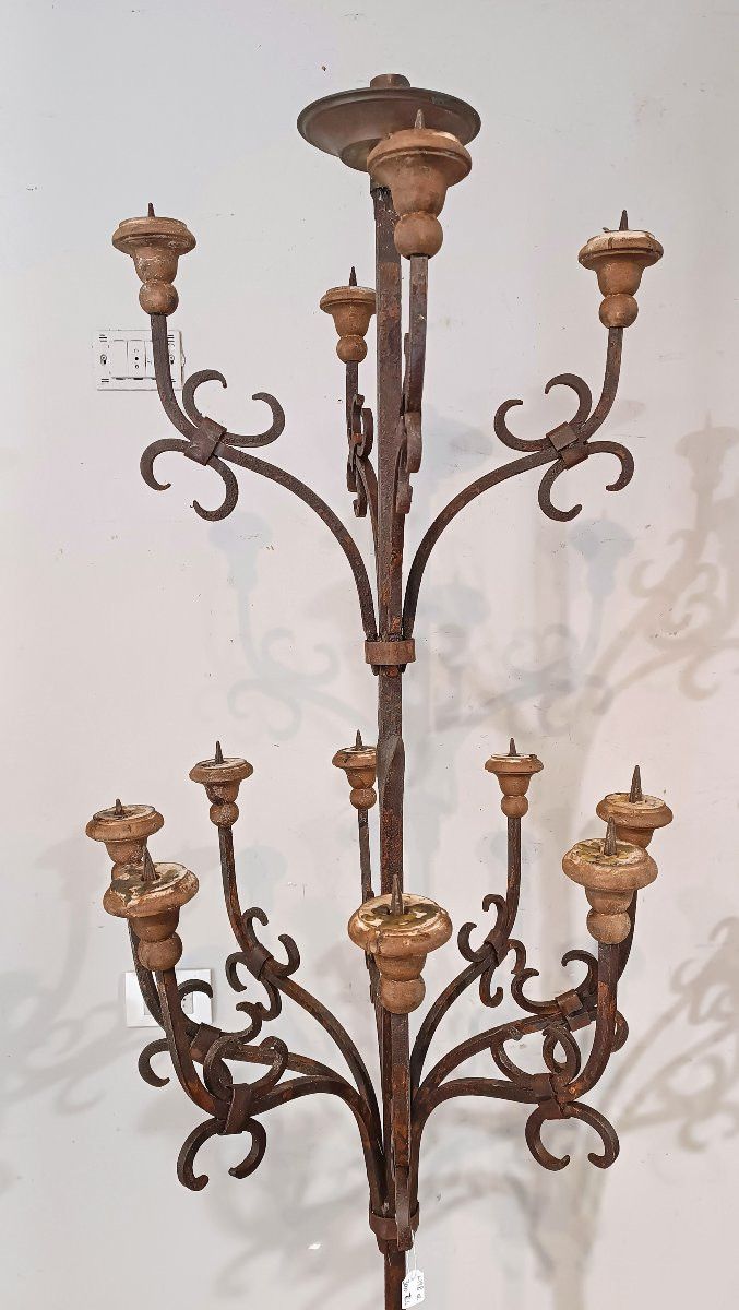19th Century Pair Of Iron Torches-photo-5
