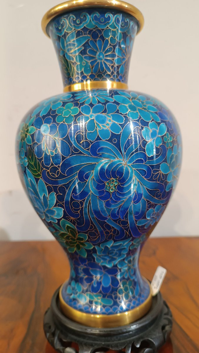 Late 19th-early 20th Century Pair Of Cloisonné Chinese Vases -photo-3