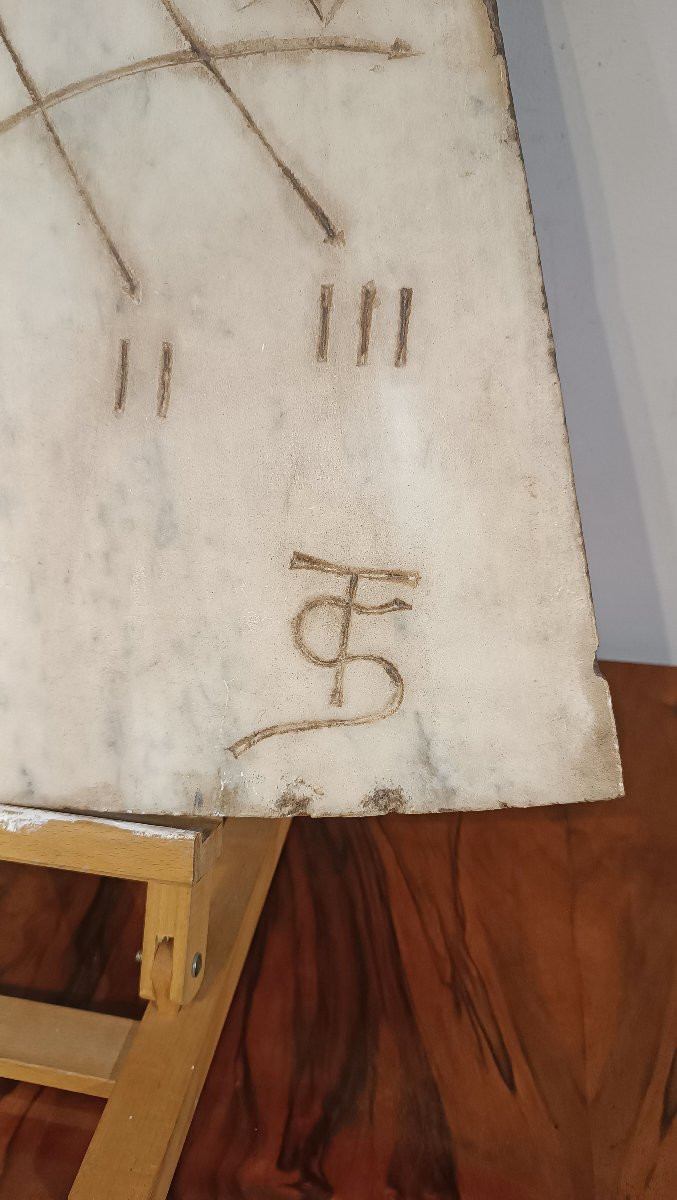 CADRAN SOLAIRE EN MARBRE DÉBUT DU 19ème SIÈCLE-photo-3