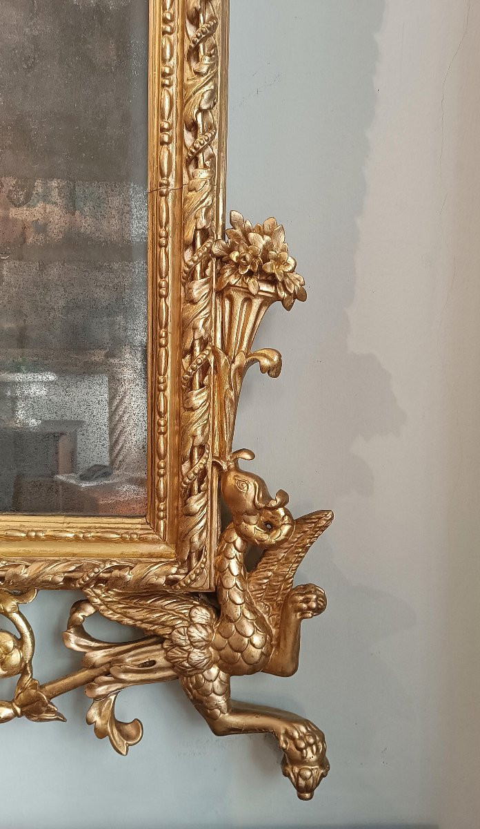 End Of The 18th Century Neoclassical Golden Mirror-photo-2