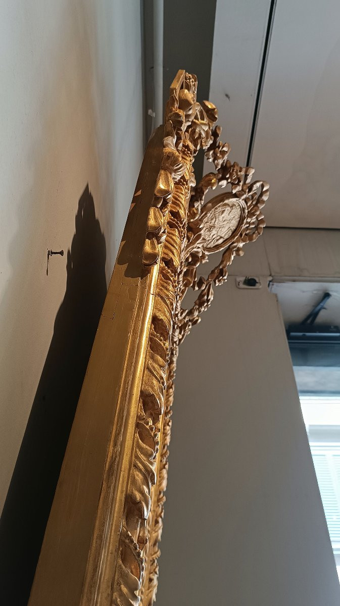 End Of The 18th Century Neoclassical Golden Mirror-photo-4