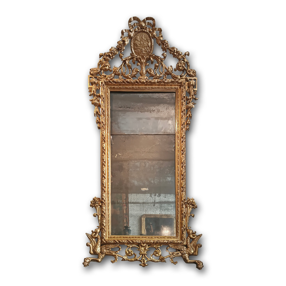 End Of The 18th Century Neoclassical Golden Mirror