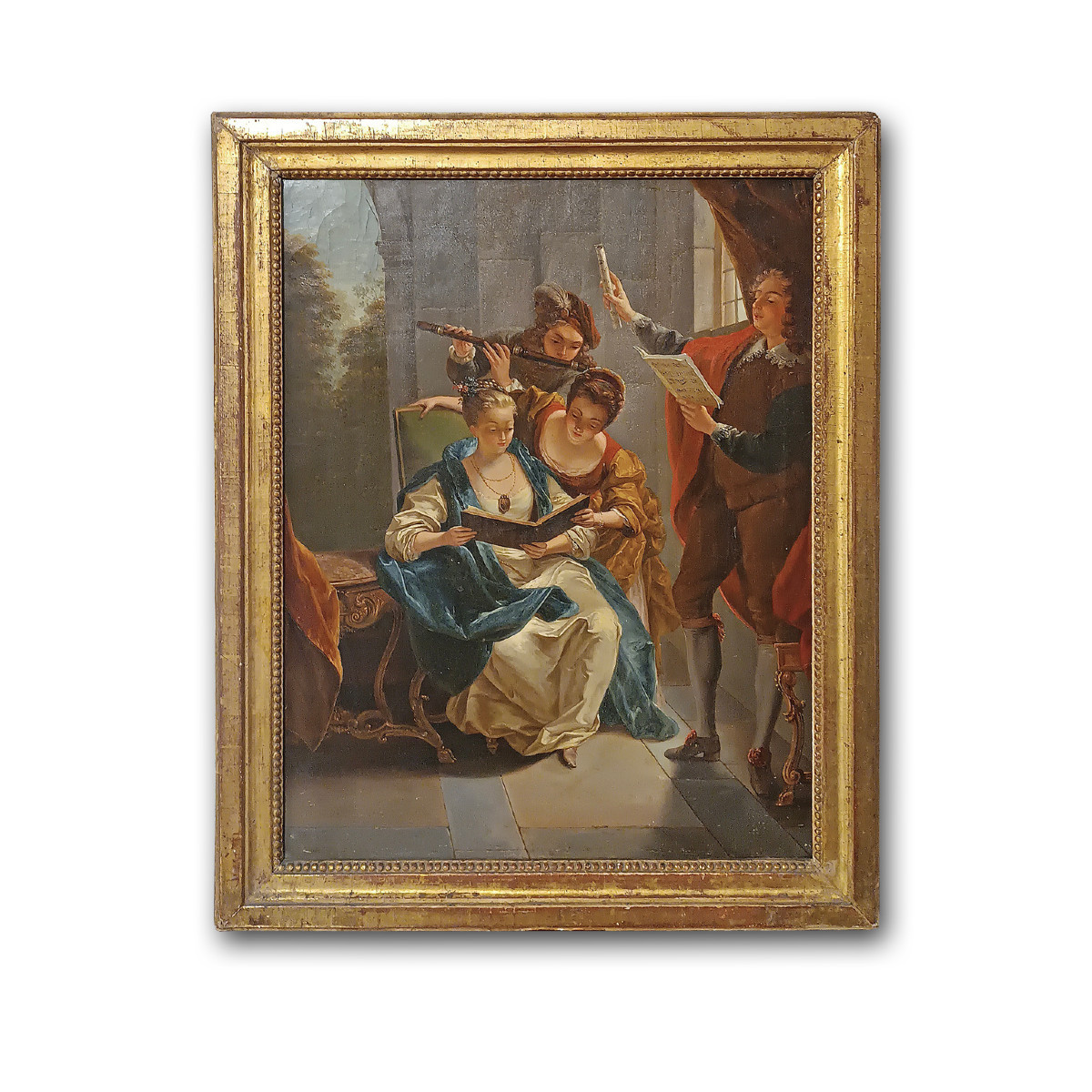 TABLEAU AVEC PETIT CONCERT MILIEU DU 19ème SIÈCLE