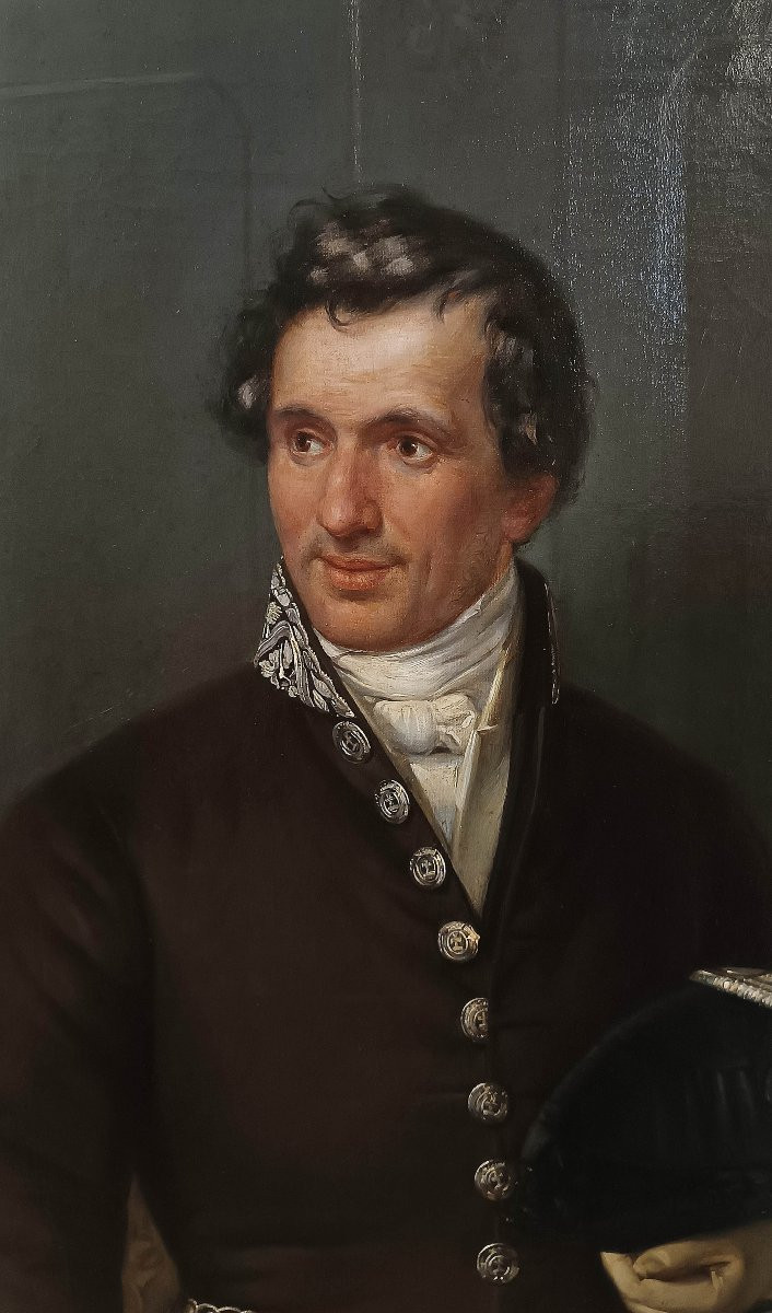 PORTRAIT D'UN GENTLEMAN EN UNIFORME, DÉBUT DU 19ème SIÈCLE-photo-4