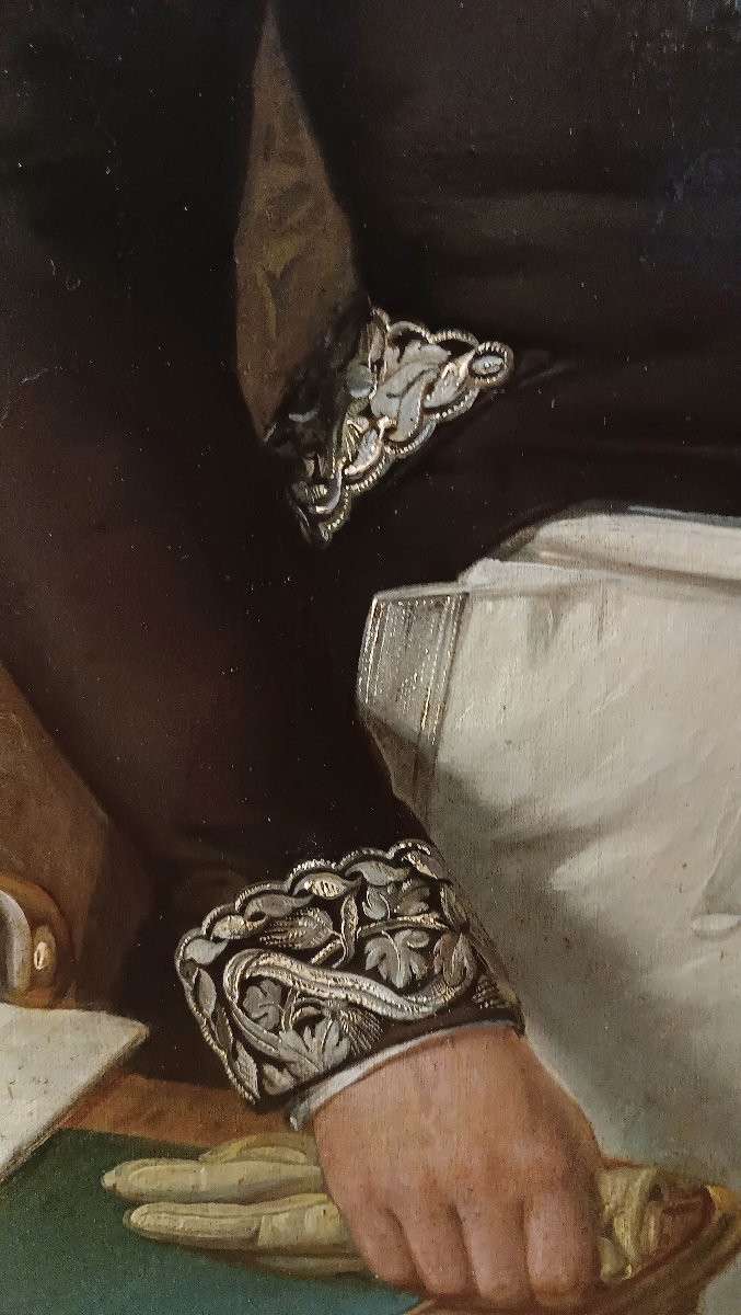 PORTRAIT D'UN GENTLEMAN EN UNIFORME, DÉBUT DU 19ème SIÈCLE-photo-7