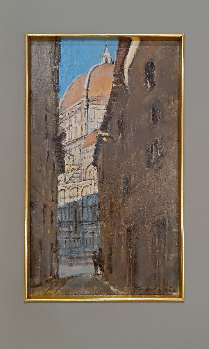 TABLEAU AVEC VUE FLORENTINE DÉBUT DU 20ème SIÈCLE-photo-3