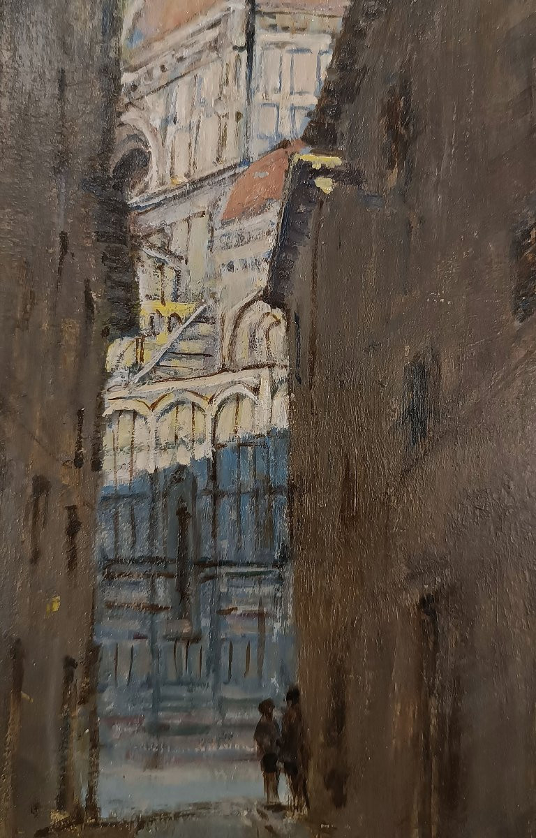 TABLEAU AVEC VUE FLORENTINE DÉBUT DU 20ème SIÈCLE-photo-4