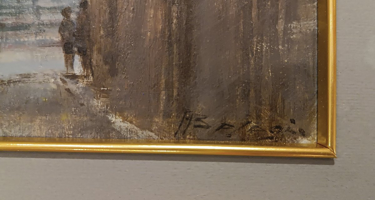 TABLEAU AVEC VUE FLORENTINE DÉBUT DU 20ème SIÈCLE-photo-4
