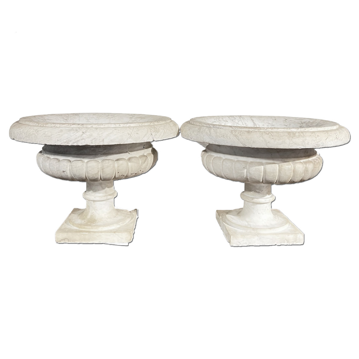 18th Century Pair Of White Marble Basins