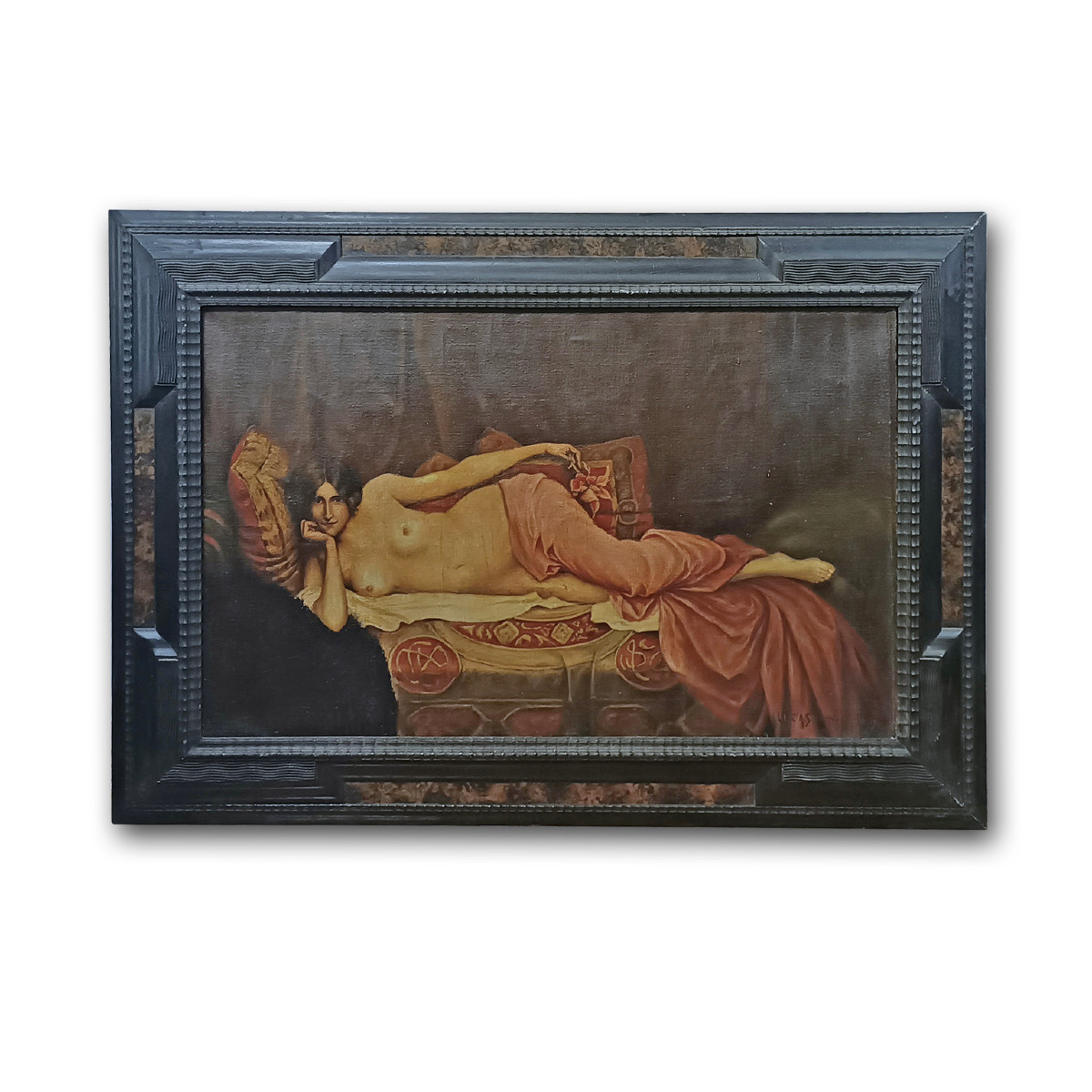 TABLEAU D'UN NU FÉMININ ART NOUVEAU FIN DU 19ème SIÈCLE