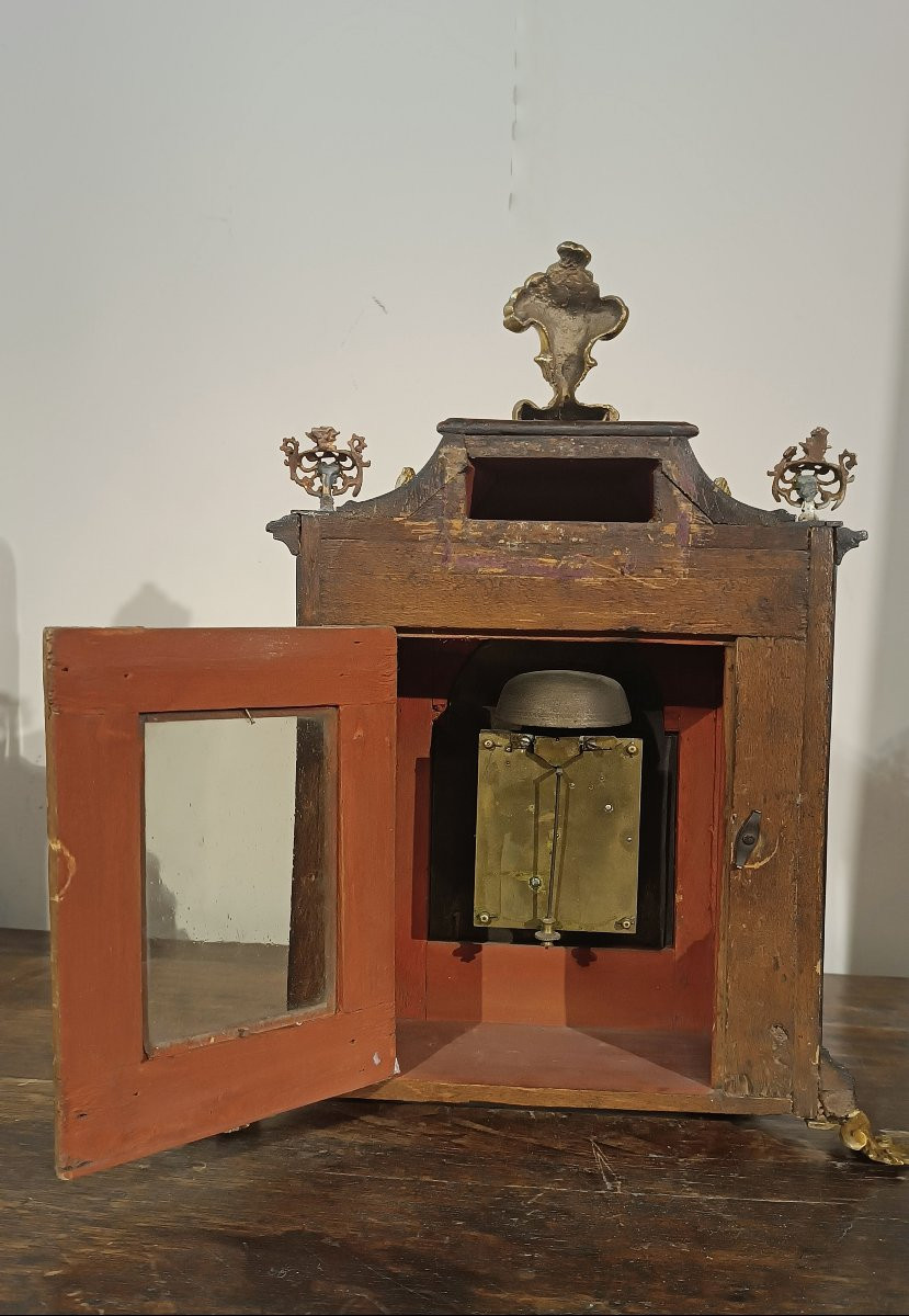 HORLOGE EN NOYER ET BRONZE DORÉ DEUXIÈME MOITIÉ DU 17ème SIÈCLE-photo-1