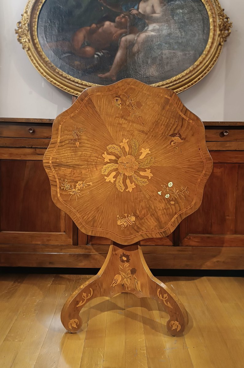 Early 19th Century Charles X Inlaid “sail” Table -photo-8