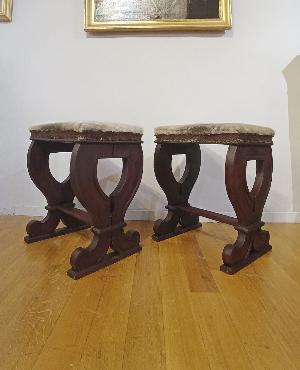 Pair Of 17th Century Faldstools Stools-photo-3
