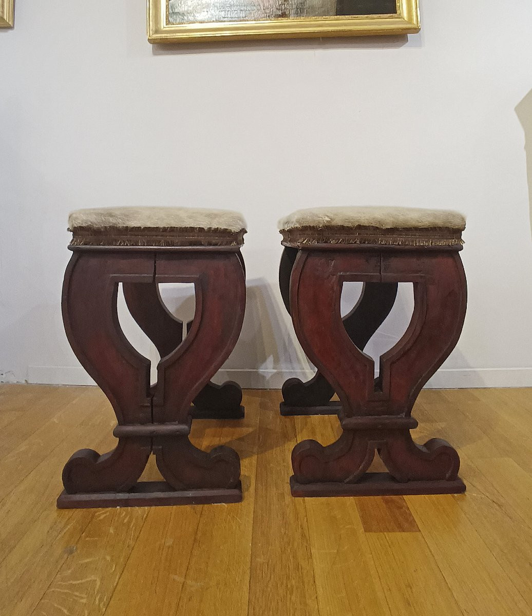 Pair Of 17th Century Faldstools Stools-photo-4