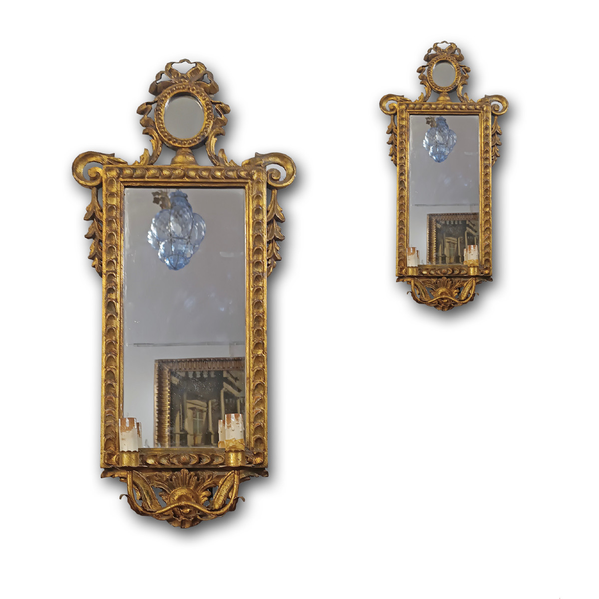 Mid-19th Century Pair Of Neoclassic-style Gilt Mirrors