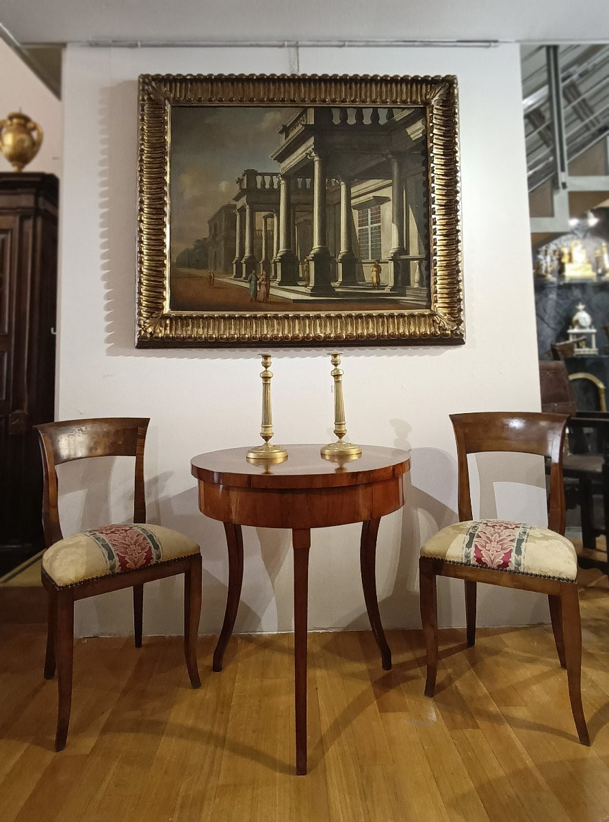 TABLE BASSE RONDE DIRECTOIRE EN NOYER FIN DU 18ème SIÈCLE-photo-6