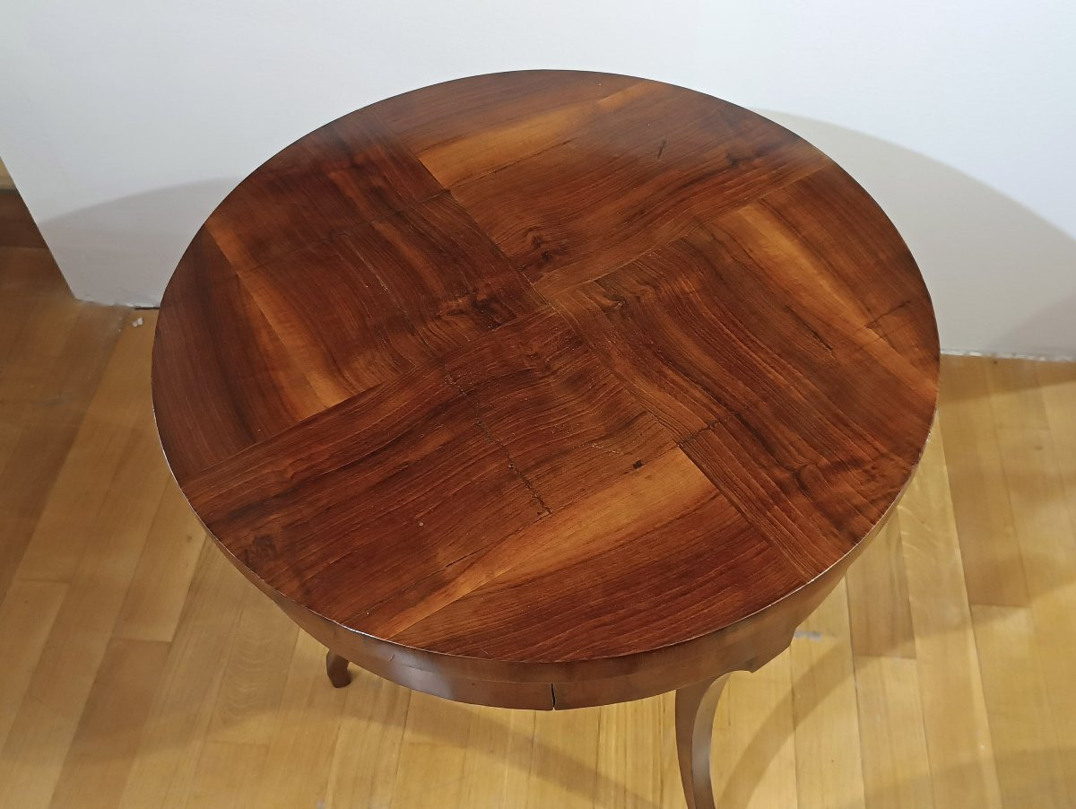 TABLE BASSE RONDE DIRECTOIRE EN NOYER FIN DU 18ème SIÈCLE-photo-7