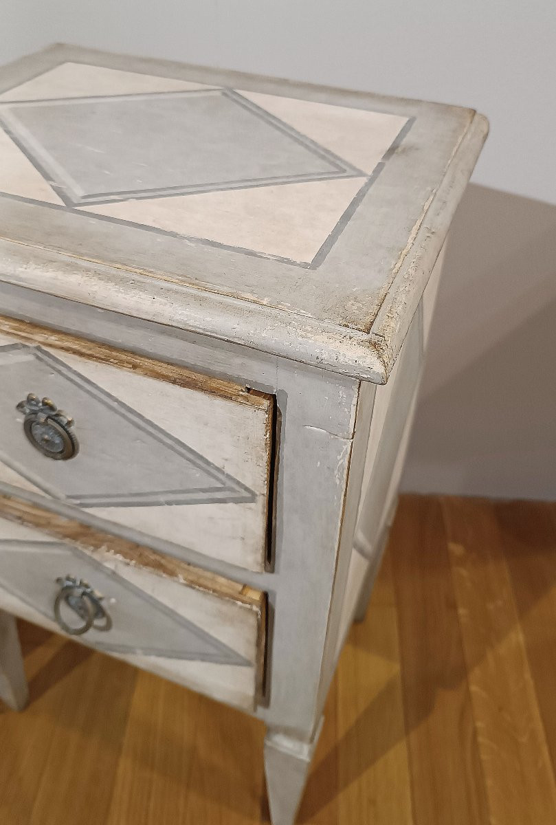 PAIRE DE TABLES DE CHEVET NÉOCLASSIQUES PEINTES DÉBUT DU 19ème SIÈCLE-photo-1