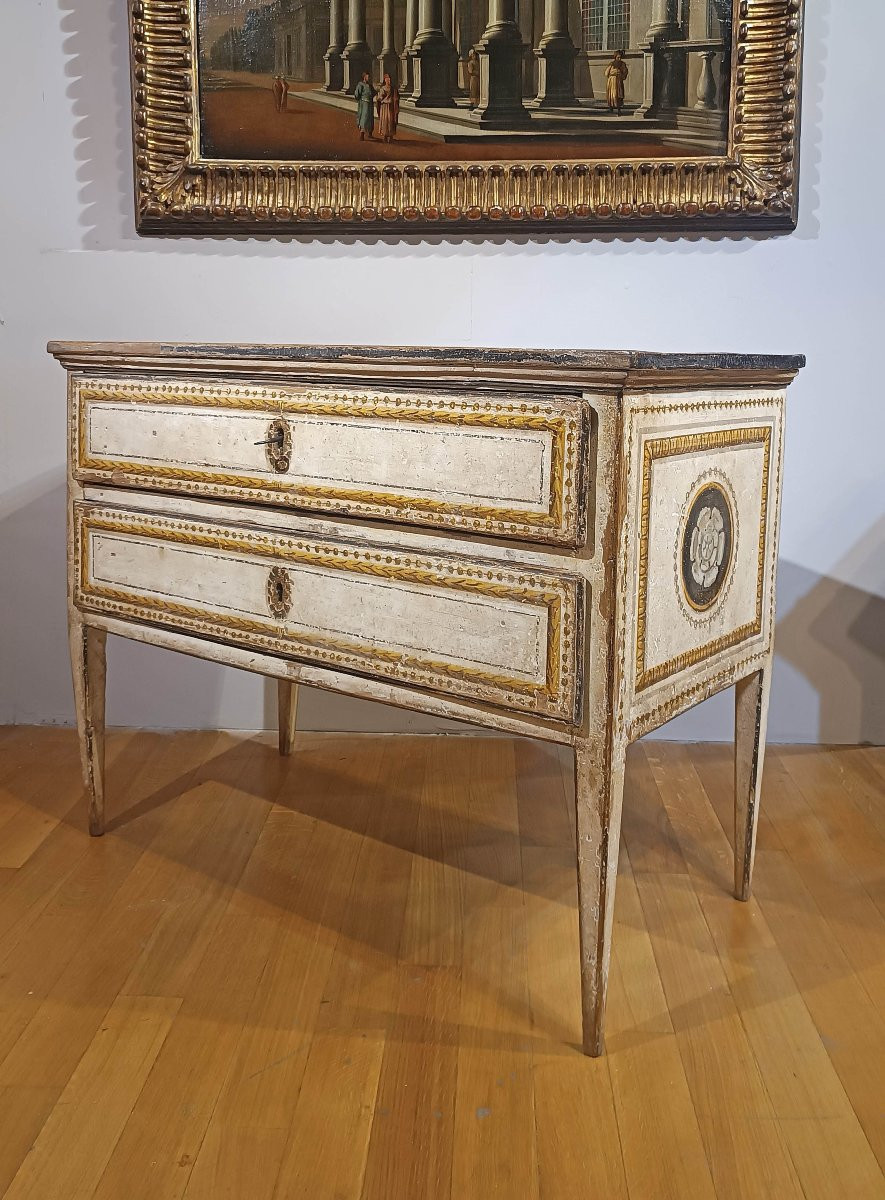 Late 18th Century Painted Neoclassical Chest Of Drawers-photo-2