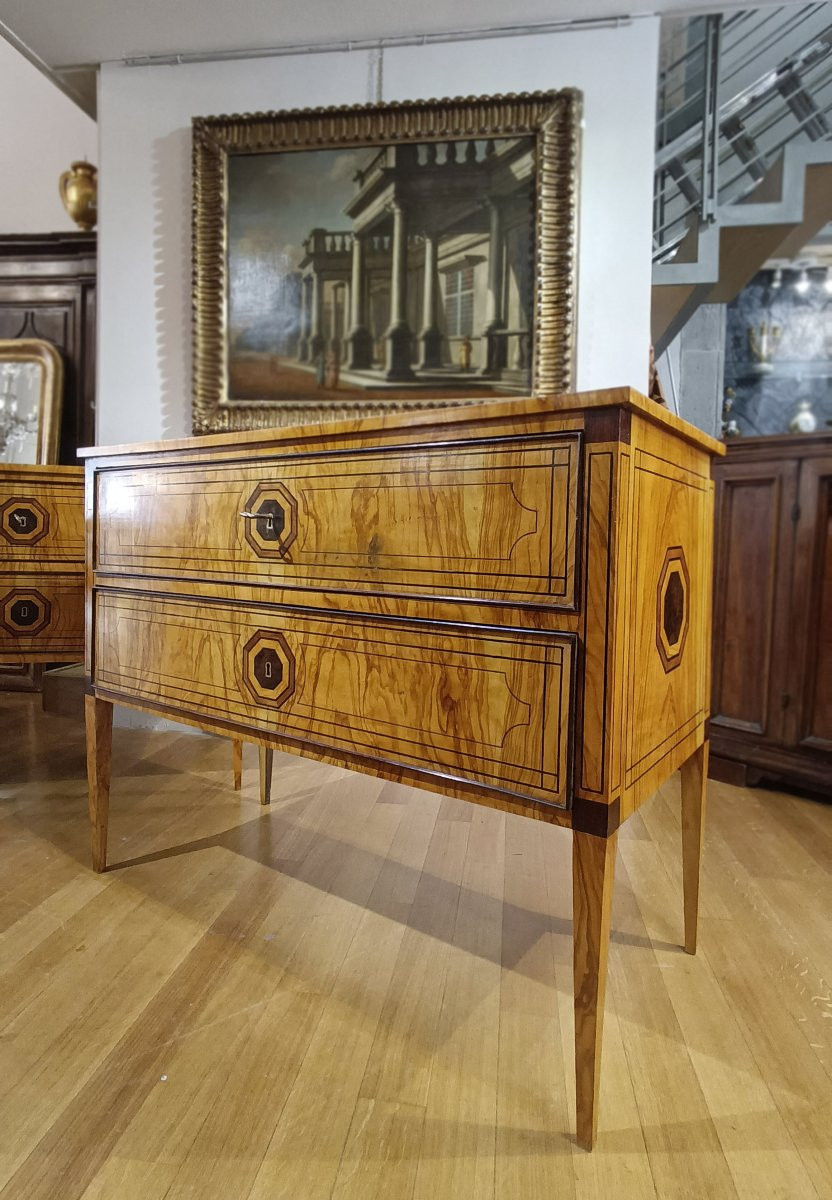 Second Half Of The 19th Century Pair Of Neoclassical-style Chest Of Drawers-photo-3