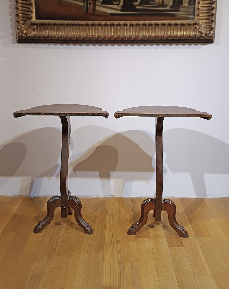 Pair Of 19th Century Gueridon Console Tables-photo-3