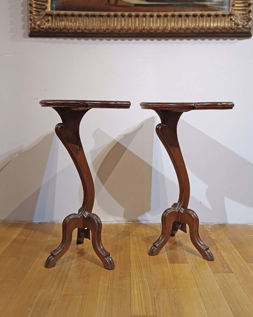 Pair Of 19th Century Gueridon Console Tables-photo-4