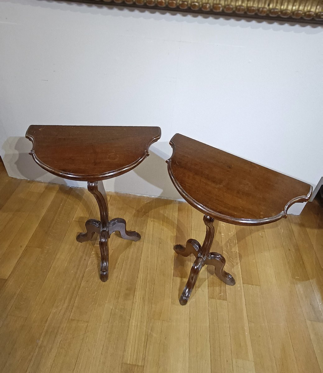 Pair Of 19th Century Gueridon Console Tables-photo-3