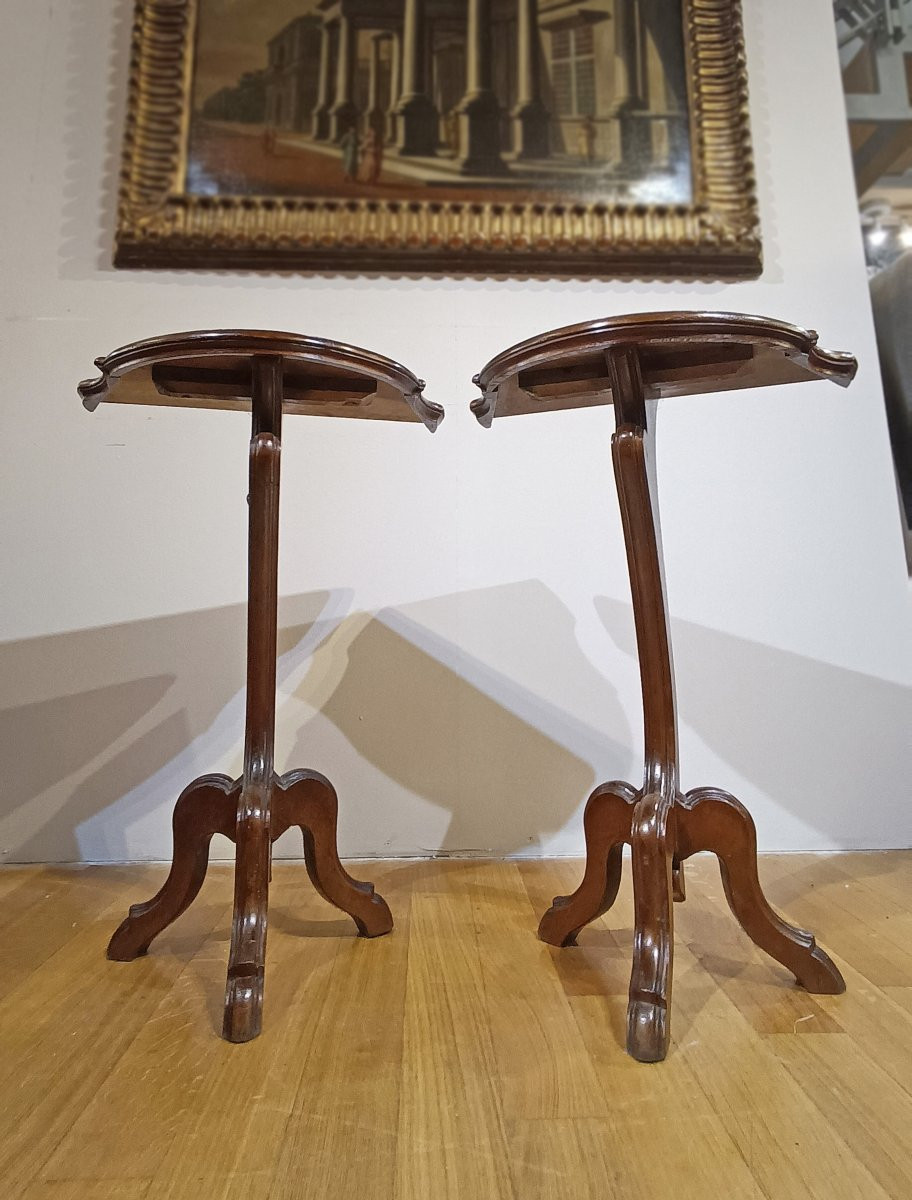 Pair Of 19th Century Gueridon Console Tables-photo-5