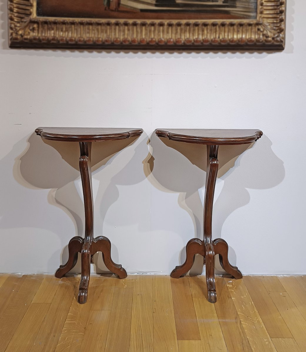 Pair Of 19th Century Gueridon Console Tables-photo-7