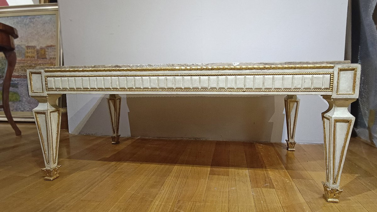 Second Half Of The 19th Century Wood And Alabaster Coffee Table -photo-4