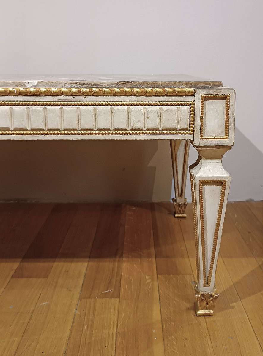 Second Half Of The 19th Century Wood And Alabaster Coffee Table -photo-2