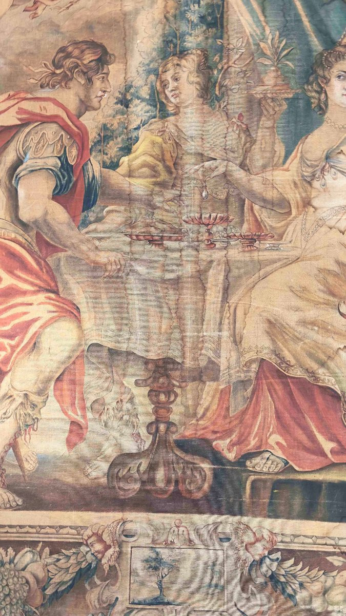 Second Half Of The 19th Century Large Painting With Anthony And Cleopatra-photo-2