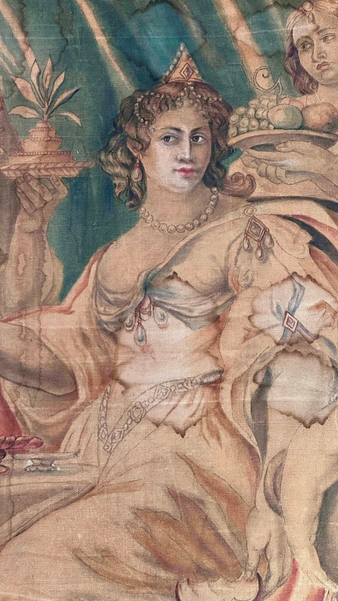 Second Half Of The 19th Century Large Painting With Anthony And Cleopatra-photo-3