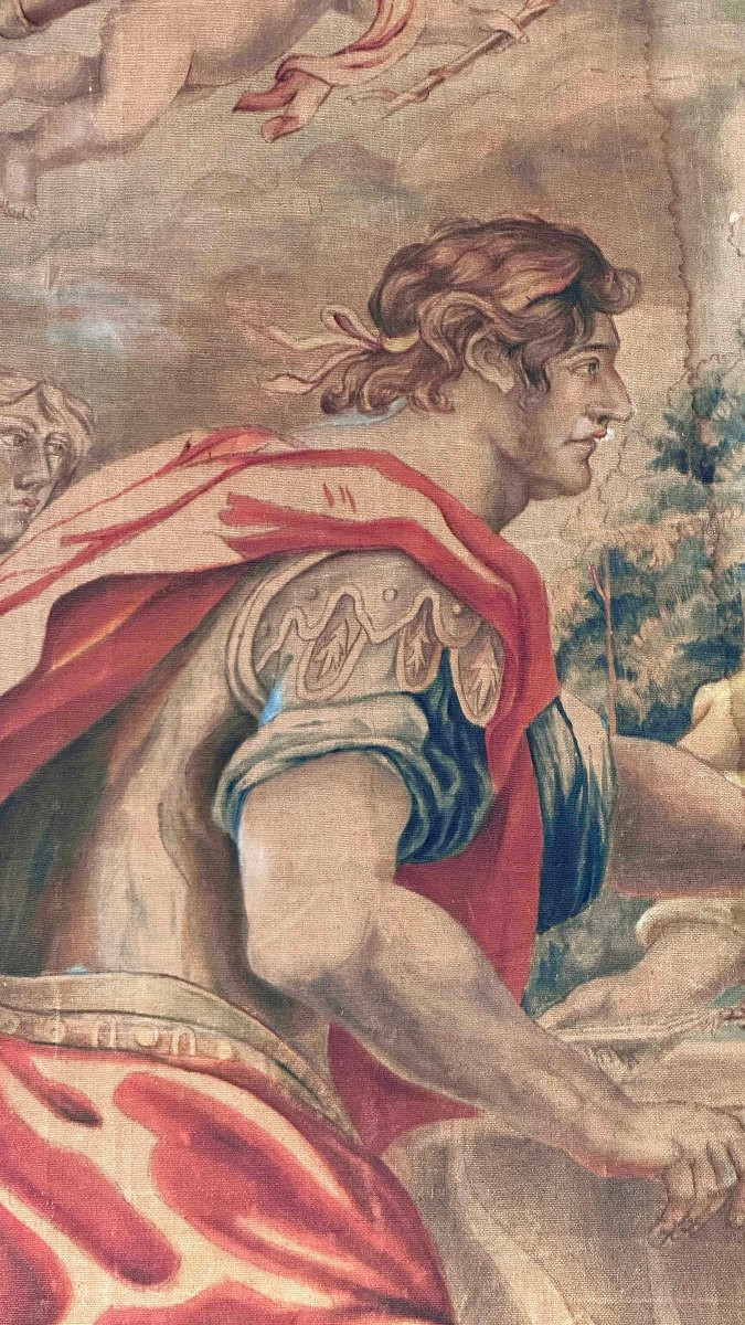 Second Half Of The 19th Century Large Painting With Anthony And Cleopatra-photo-4