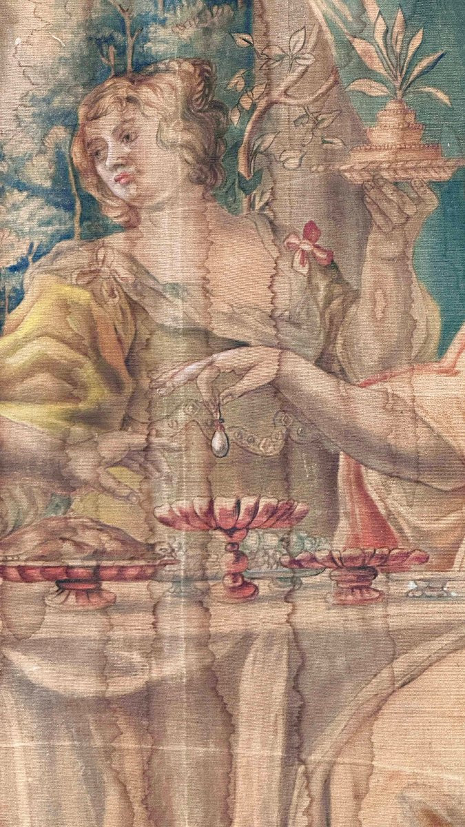 Second Half Of The 19th Century Large Painting With Anthony And Cleopatra-photo-2
