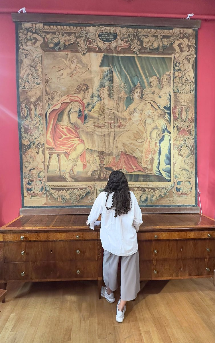 Second Half Of The 19th Century Large Painting With Anthony And Cleopatra-photo-6
