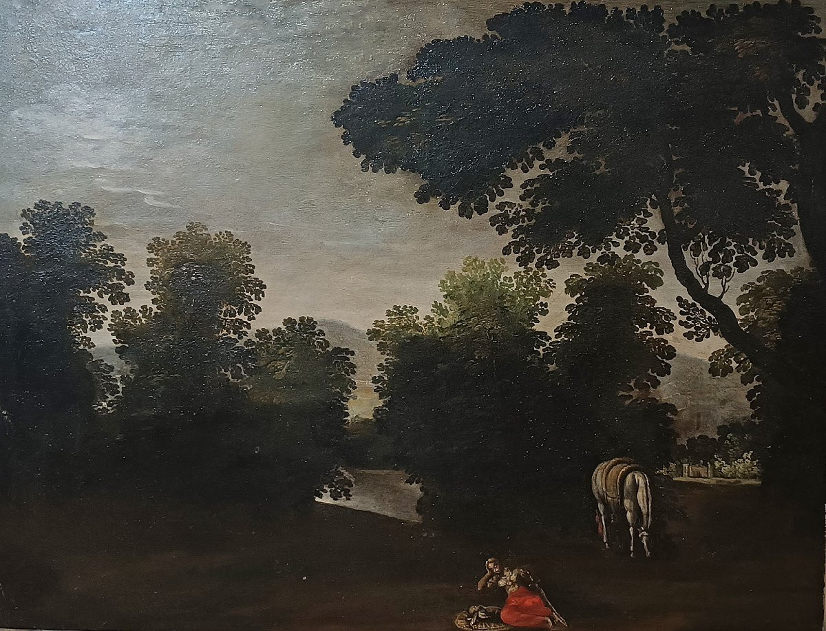 PEINTURE DE PAYSAGE ET FIGURES DE LA FIN DU 17ème SIÈCLE-photo-3