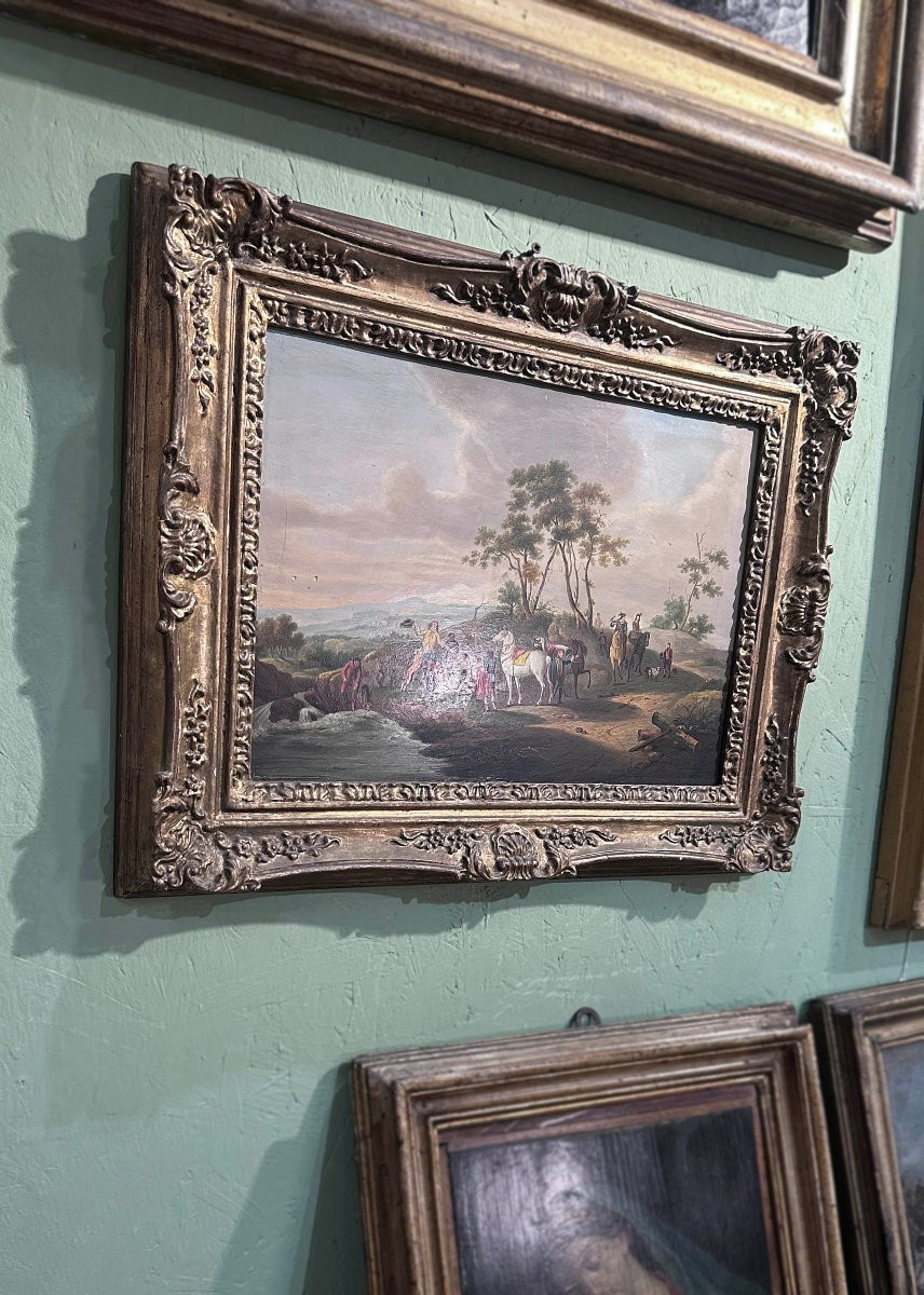 Early 19th Century Painting With A Country Scene-photo-4
