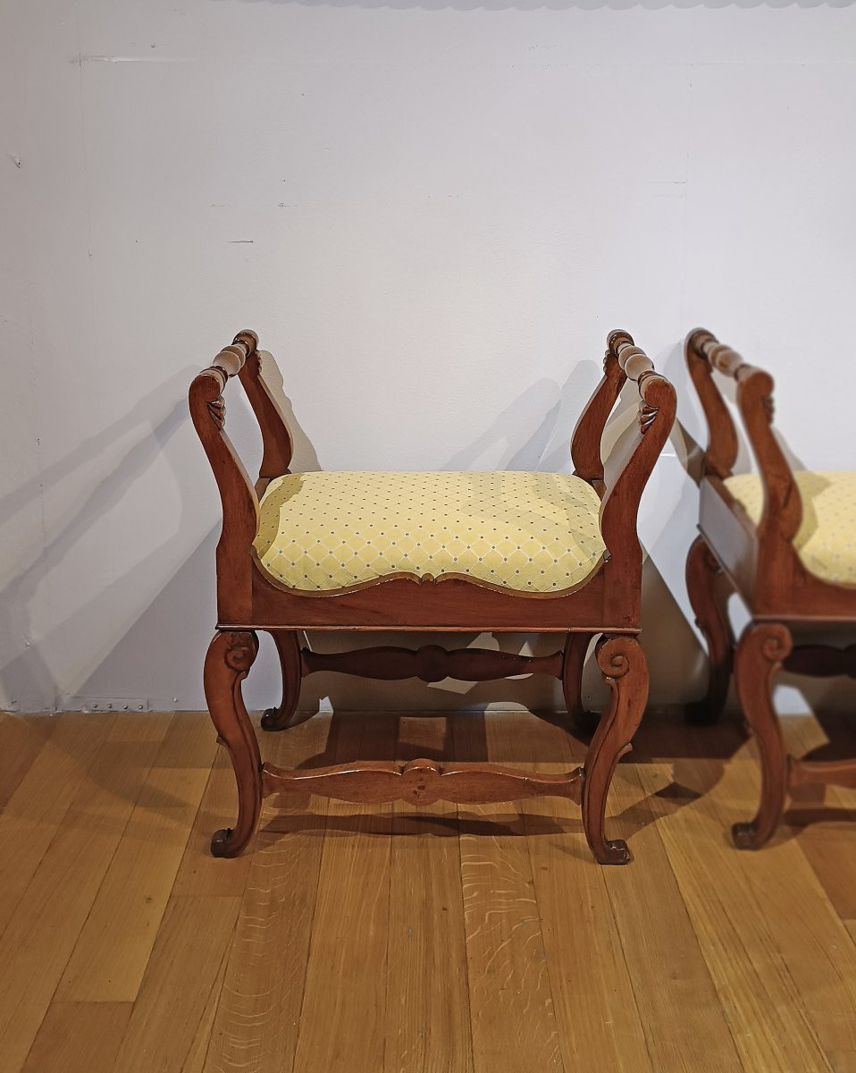 PAIRE DE TABOURETS CHARLES X PREMIÈRE MOITIÉ DU 19ème SIÈCLE-photo-3